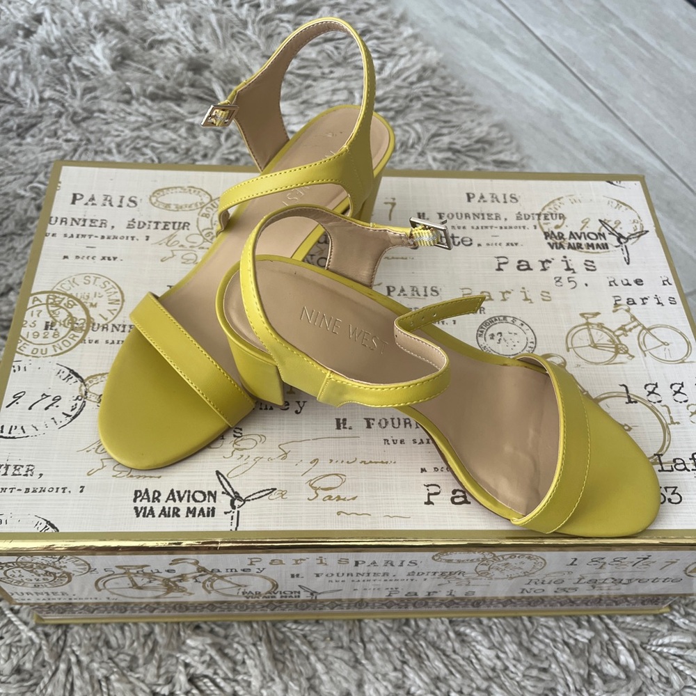 Nine West Yellow Minimalist Sandals